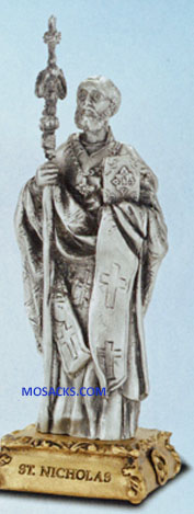 Pewter Statue 4.5 Inch St. Nicholas 12-1799-508