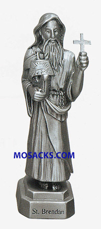Pewter Statue St. Brendan-JC3040E