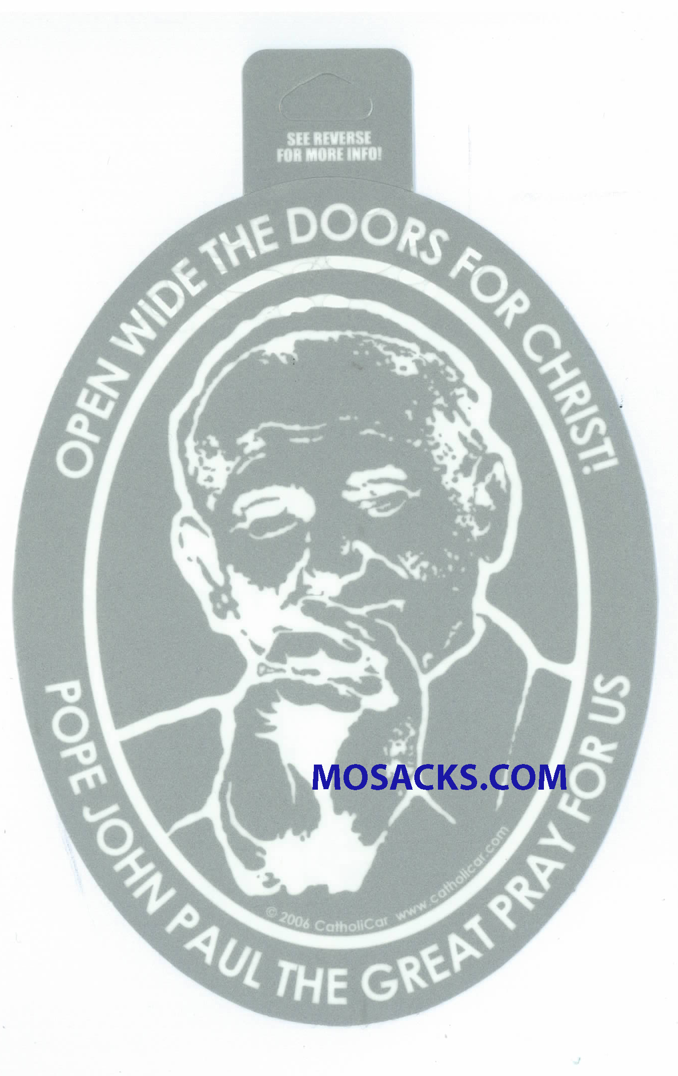 Pope John Paul the Great Oval Decal Christian Decal Catholic Decal