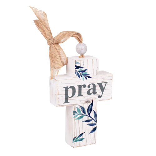 "Pray" Tabletop Cross Décor 