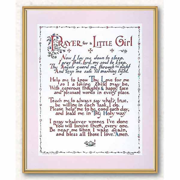 Prayer For A Little Girl Framed Print 8" x 10"  12-810-393
