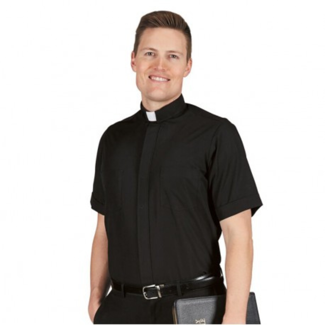 R. J. Toomey Summer Comfort Slim Fit Short Sleeve Clergy Shirt 424 with European Cut