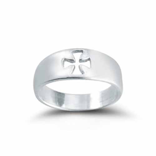 Ring Pierced Cross of Faith ring Sizes: 5-8  R4207 Sterling Silver Cross Ring