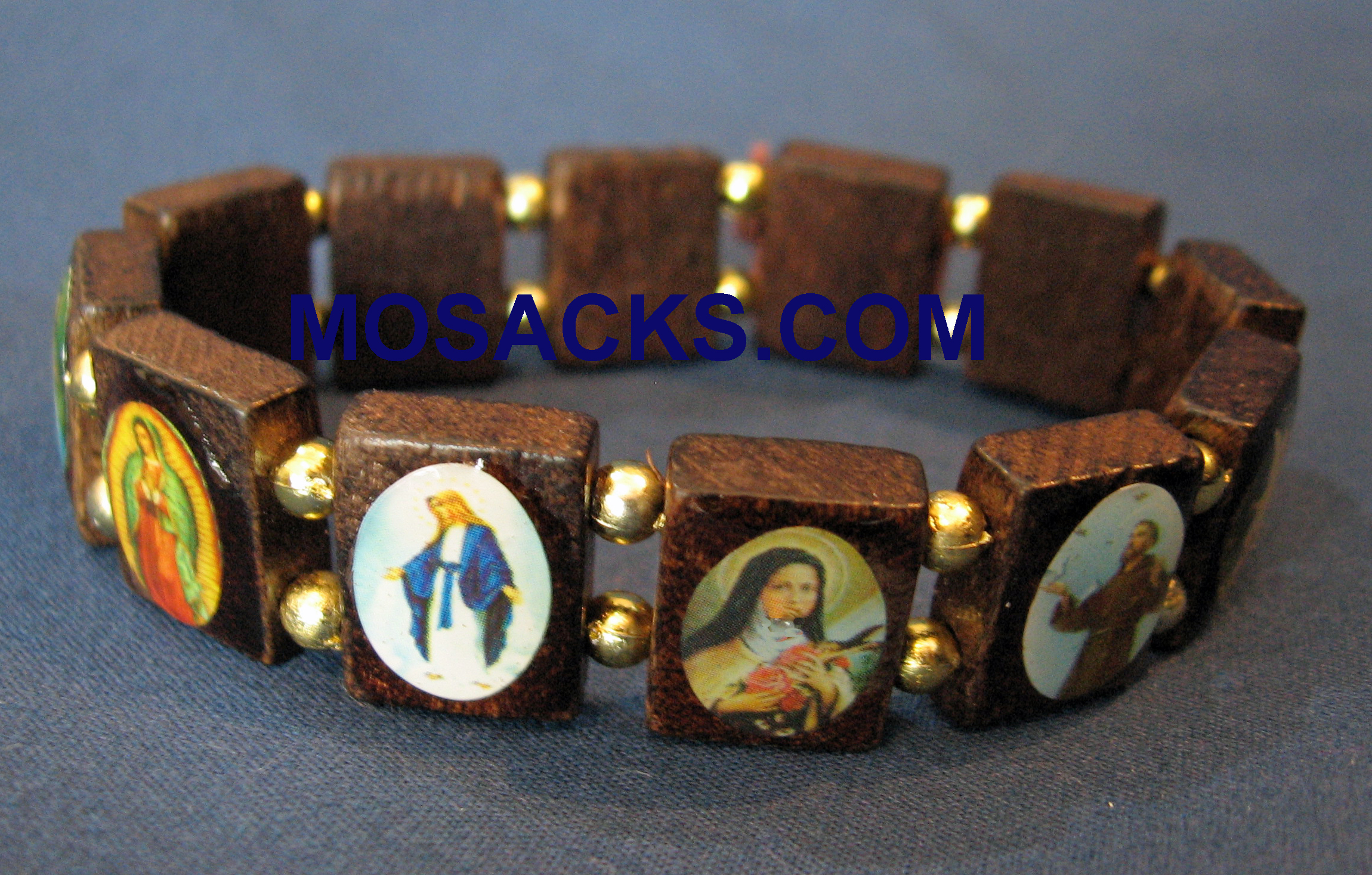 Saints Brazilian Wood Stretch Bracelet, 08536