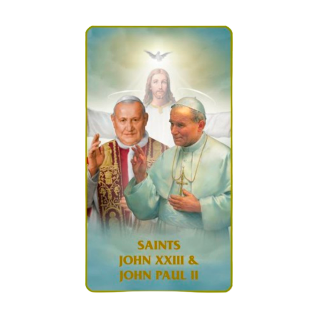 Saints John Paul II And John XXIII Paper Holy Card-400-569