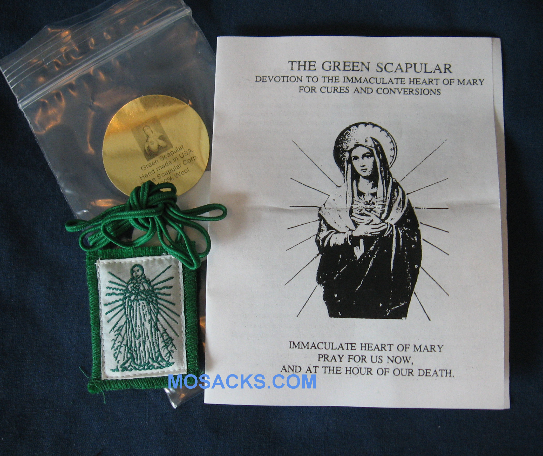 Scapular Immaculate Heart of Mary 1x2 inch Wool