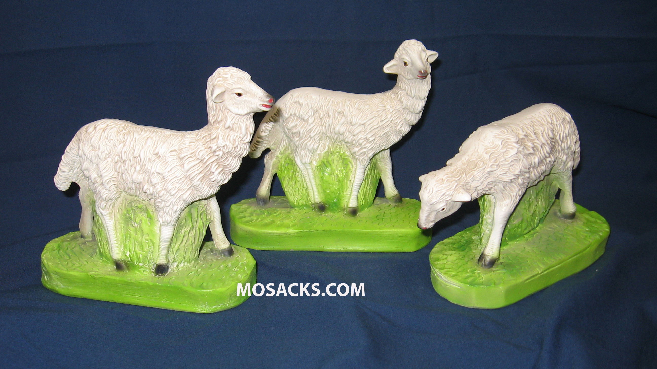 Traditional Plaster 12" Sheep 3 Piece Set 190-12 NATIVITY SHEEP