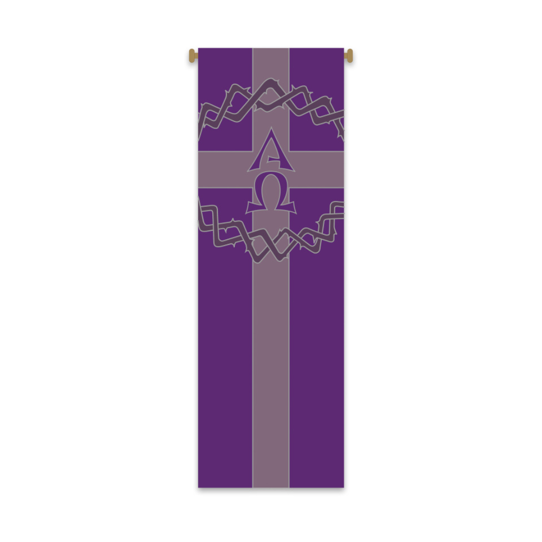 Slabbinck "Crown of thorns, Alpha-Omega" Inside Lenten Banner (Large)
