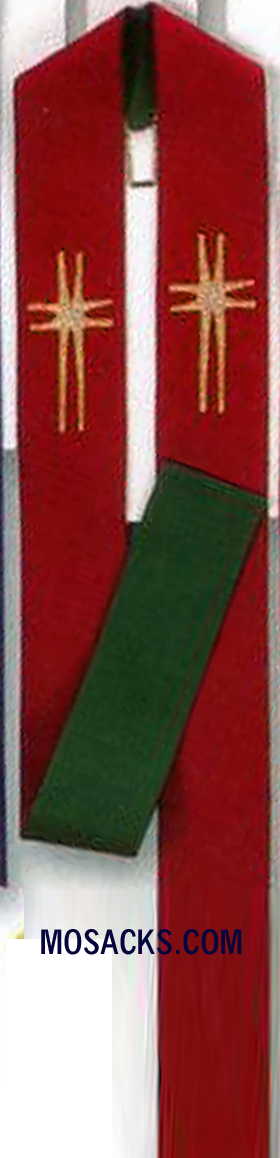 Slabbinck Overlay Stole Reversible Red-Green #50-3806RG