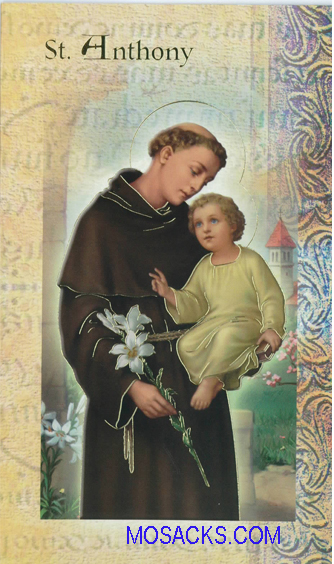 St. Anthony of Padua, Laminated Bi-Fold Holy Card, F5-300