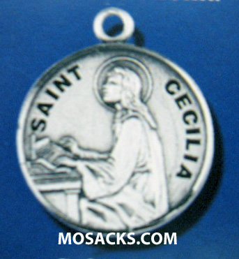 St. Cecilia Sterling Medal w/18" S Chain