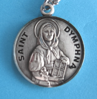 St. Dymphna Sterling Silver Medal, 18" S Chain, S-9726-18S