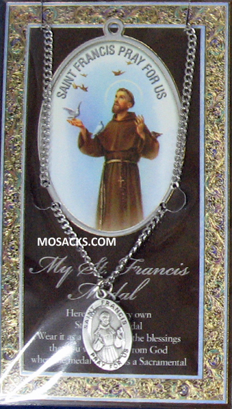  St. Francis Pewter necklace St. Francis Pewter Medal 1-1/16" h 950-310