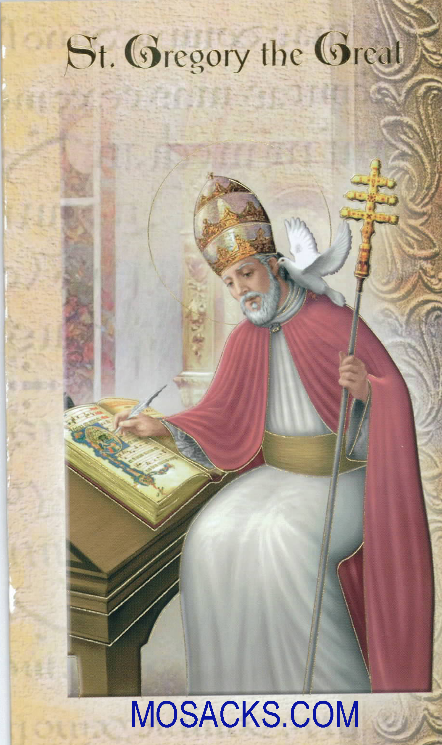 St. Gregory the Great Bi-fold Holy Card, F5-443