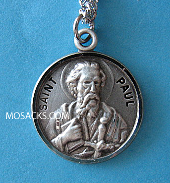 St. Paul Sterling Medal w/20" S Chain