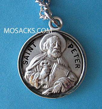 St. Peter Sterling Medal w/20" S Chain