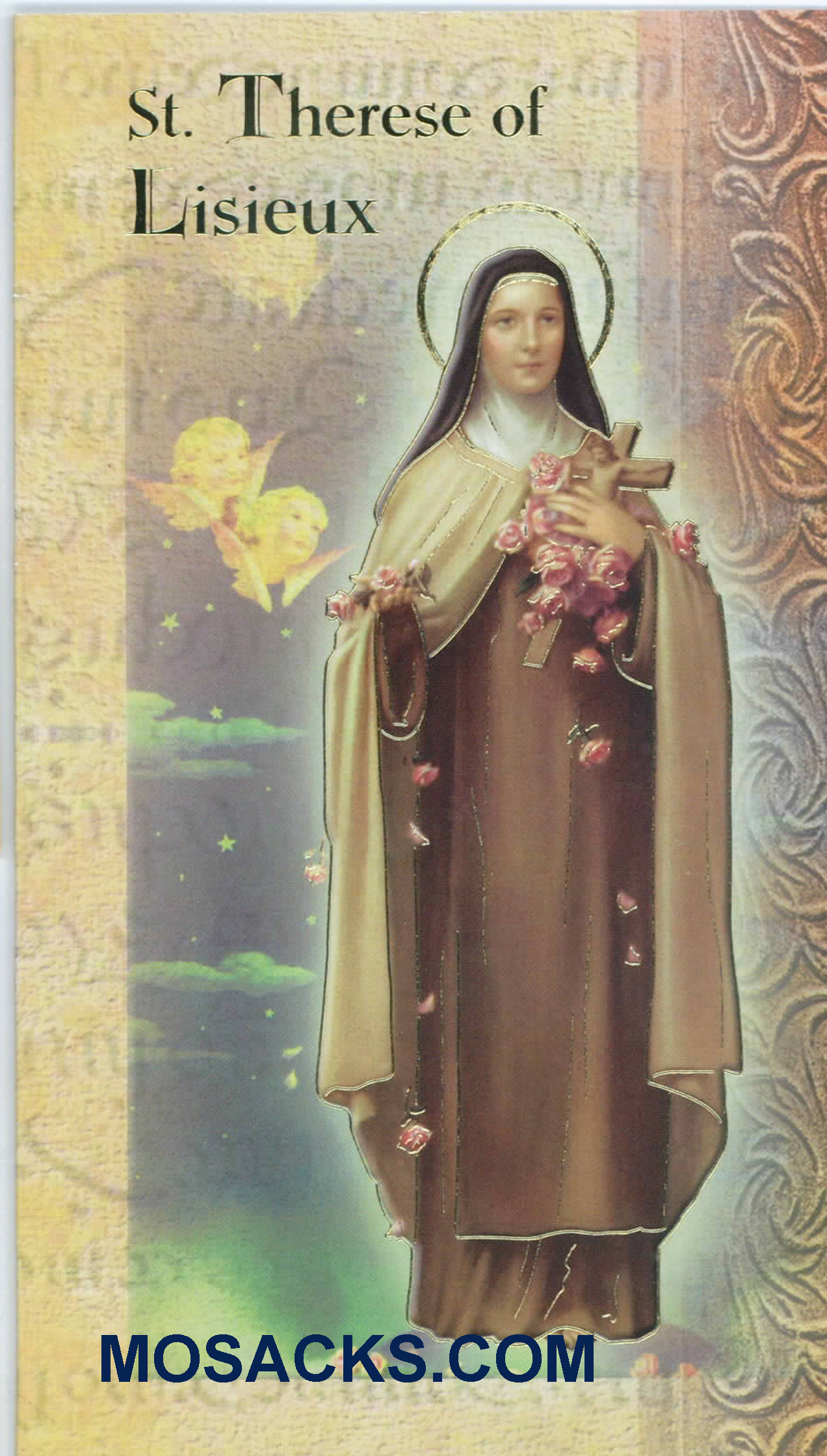 St. Theresa of Lisieux Laminated Bi-fold Holy Card F5-341