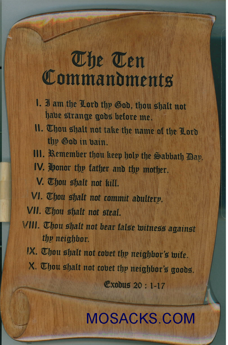 Ten Commandments Wood Plaque-N1857TCC