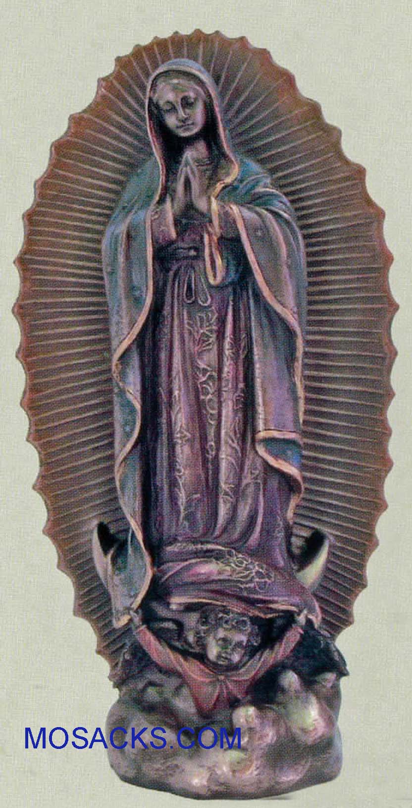 Our Lady of Guadalupe Veronese Bronze Statue 9 1/2", SR-74694