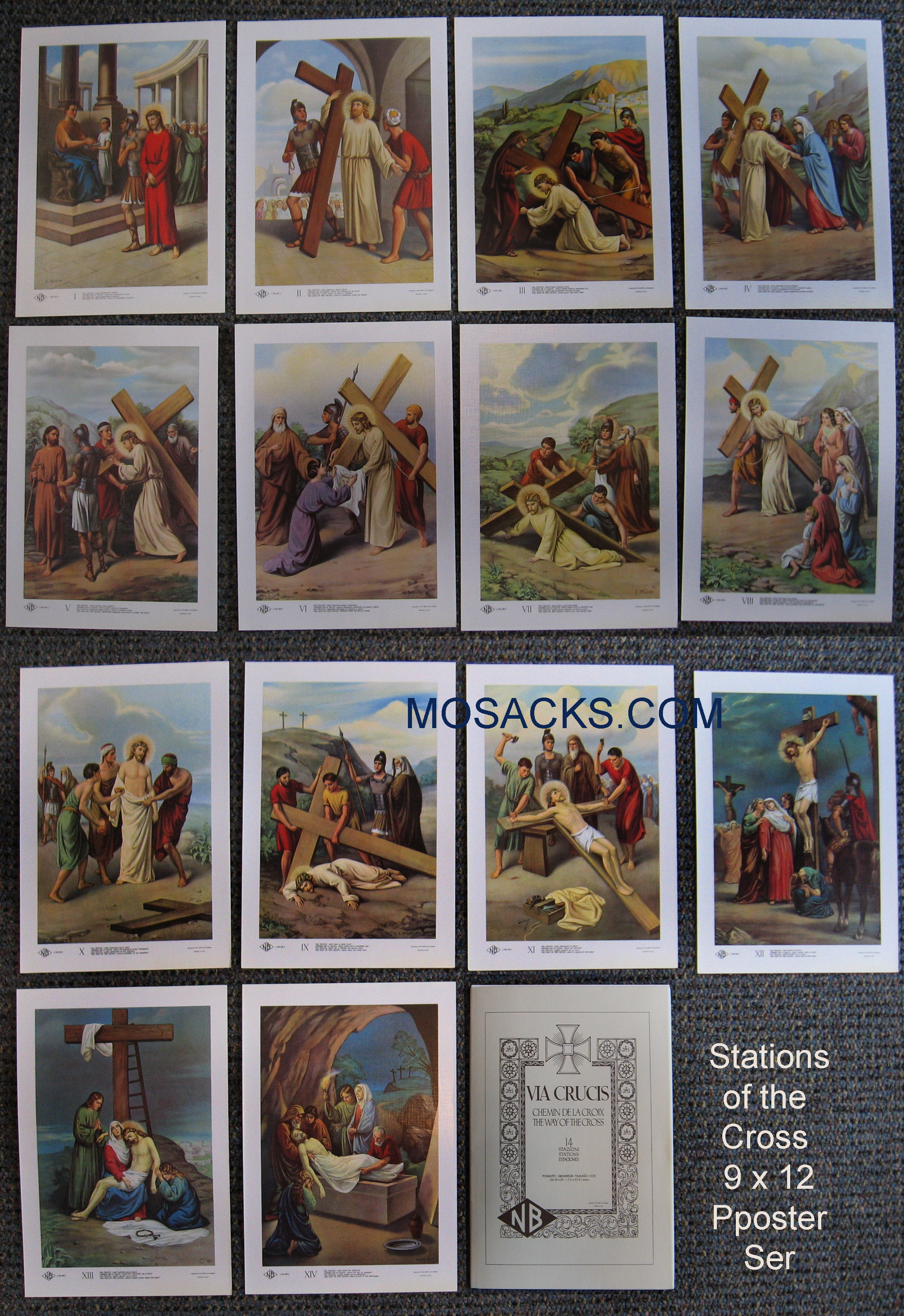 Via Crucis Stations Of The Cross 9x12 Inch Poster Set - 7777