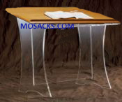 W Brand Acrylic Table Top Lectern w Wood Top w/o Cross 20"wx18"dx20"h 40-3311W