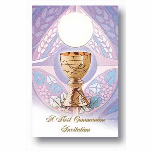 First Communion Invitations & Envelopes 8 in Pack 12-CI-4210