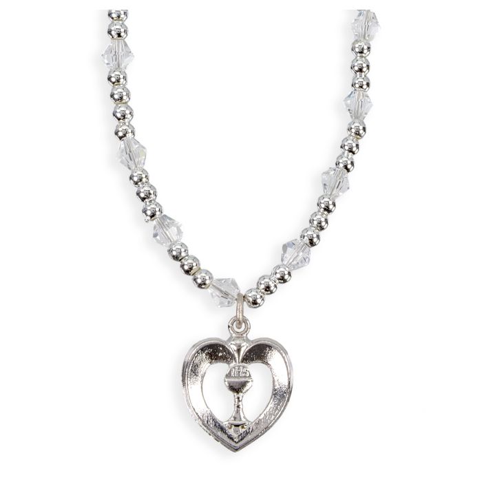 Communion 16 Inch Crystal Heart Chalice Necklace12-1732CR-613