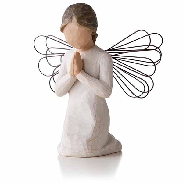 Willow Tree Angels Angel of Prayer For those who believe in the power of prayer 4" H 26012 Willow Tree Angel kneeling in prayer with head bent