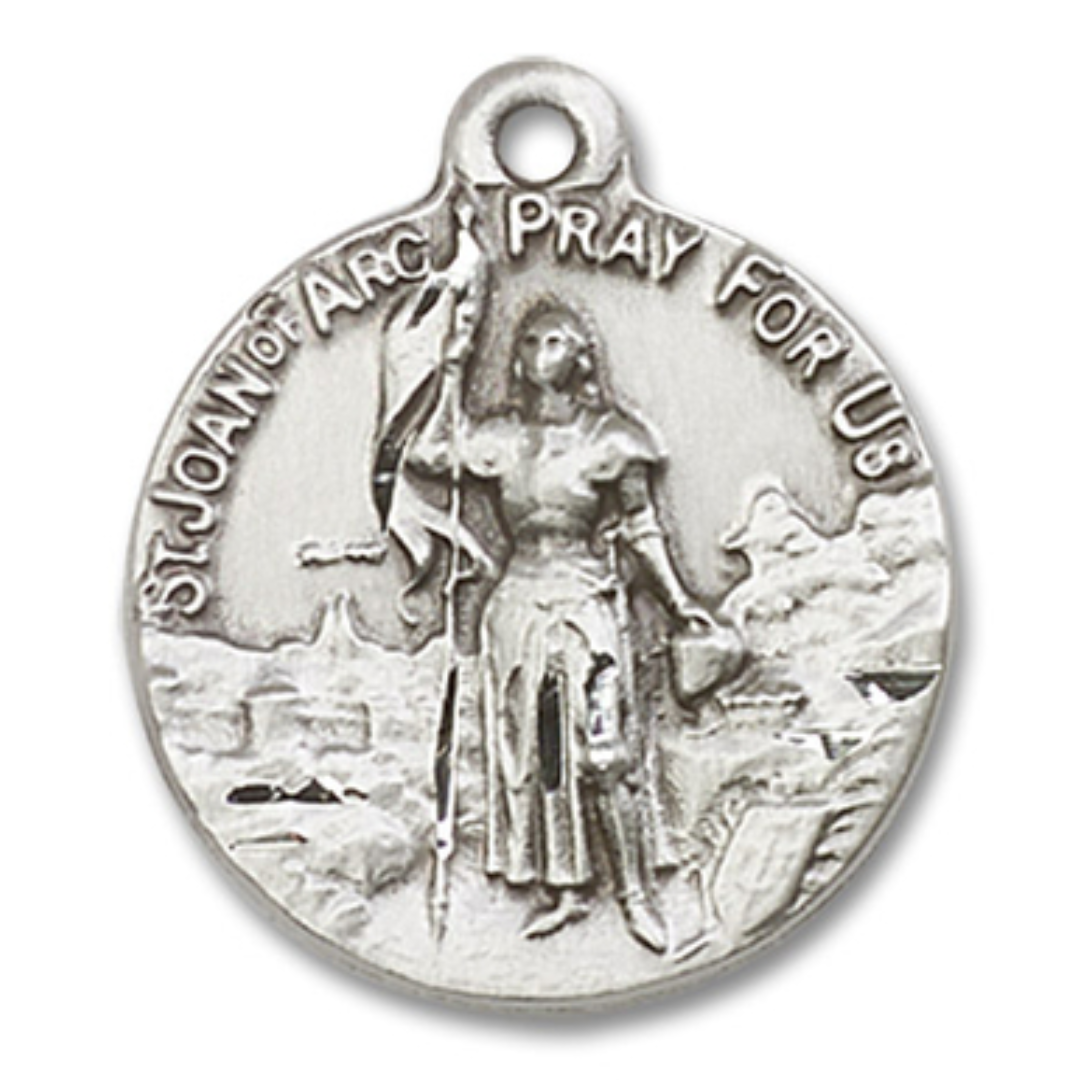 St. Joan of Arc Army Pendant (Sterling Silver 24" Chain)