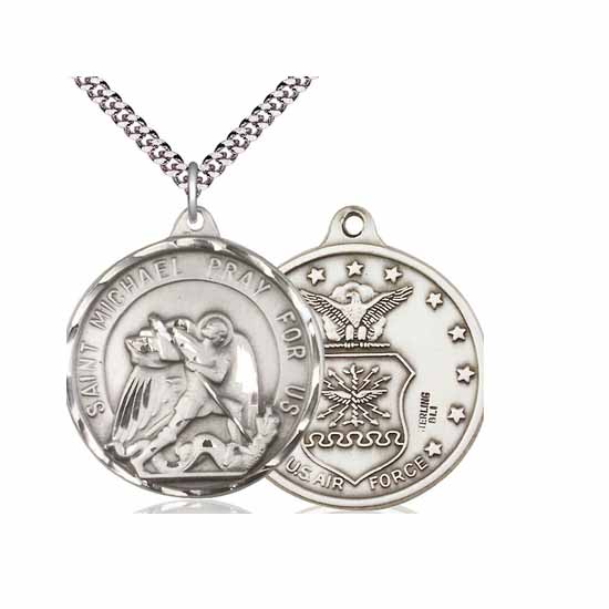 Sterling Silver St. Michael / Air Force Pendant (0201-1)