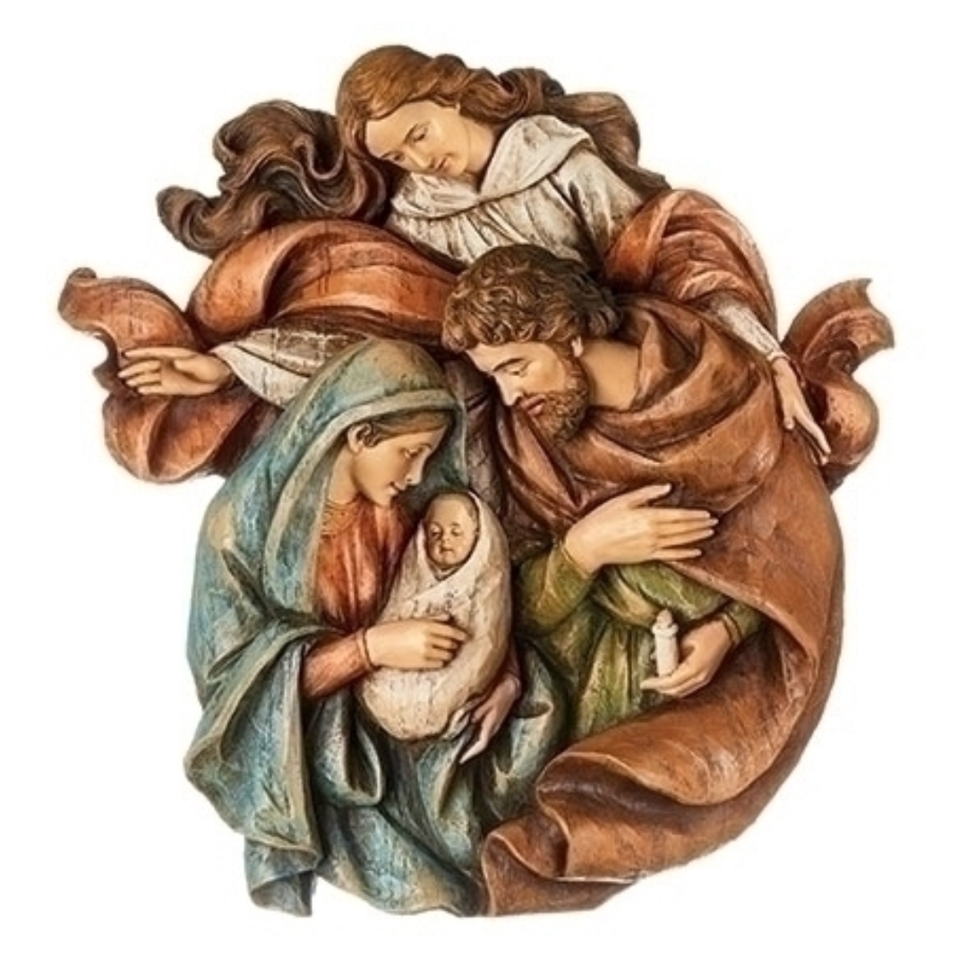14" Holy Family with Angel Wall Piece