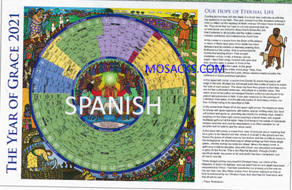 Year of Grace Spanish Calendar 2021 on Laminated Notebook single sheet- AG21SL