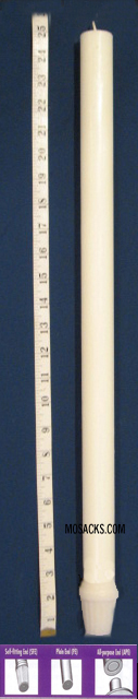 Short 1 SFE Long-Burning 51% Beeswax Altar Candle, 1-1/4" x 24-3/4"