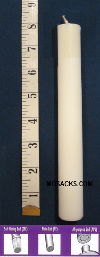 Short 6 PE Long-Burning 51% Beeswax Altar Candle for Tubes 7/8" x 8"