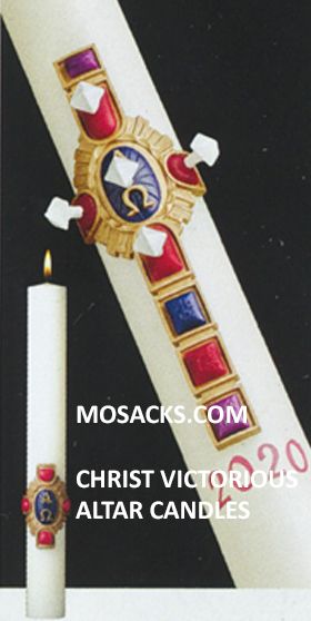 SCULPTWAX® Paschal Candle Christ Victorious Complementing Altar Candles
