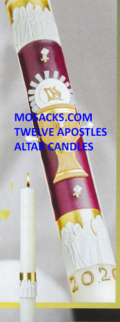 Beeswax Paschal Candle The Twelve Apostles™ Complementing Altar Candles