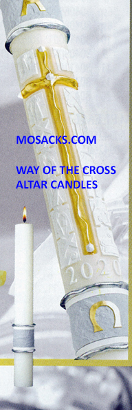 eximious® Beeswax Paschal Candle Way of the Cross™ Complementing Altar Candles by the pair FREE SHIPPING