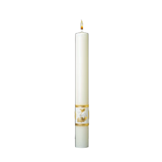 Classic Paschal Candle Ornamented Complementing Altar Candles