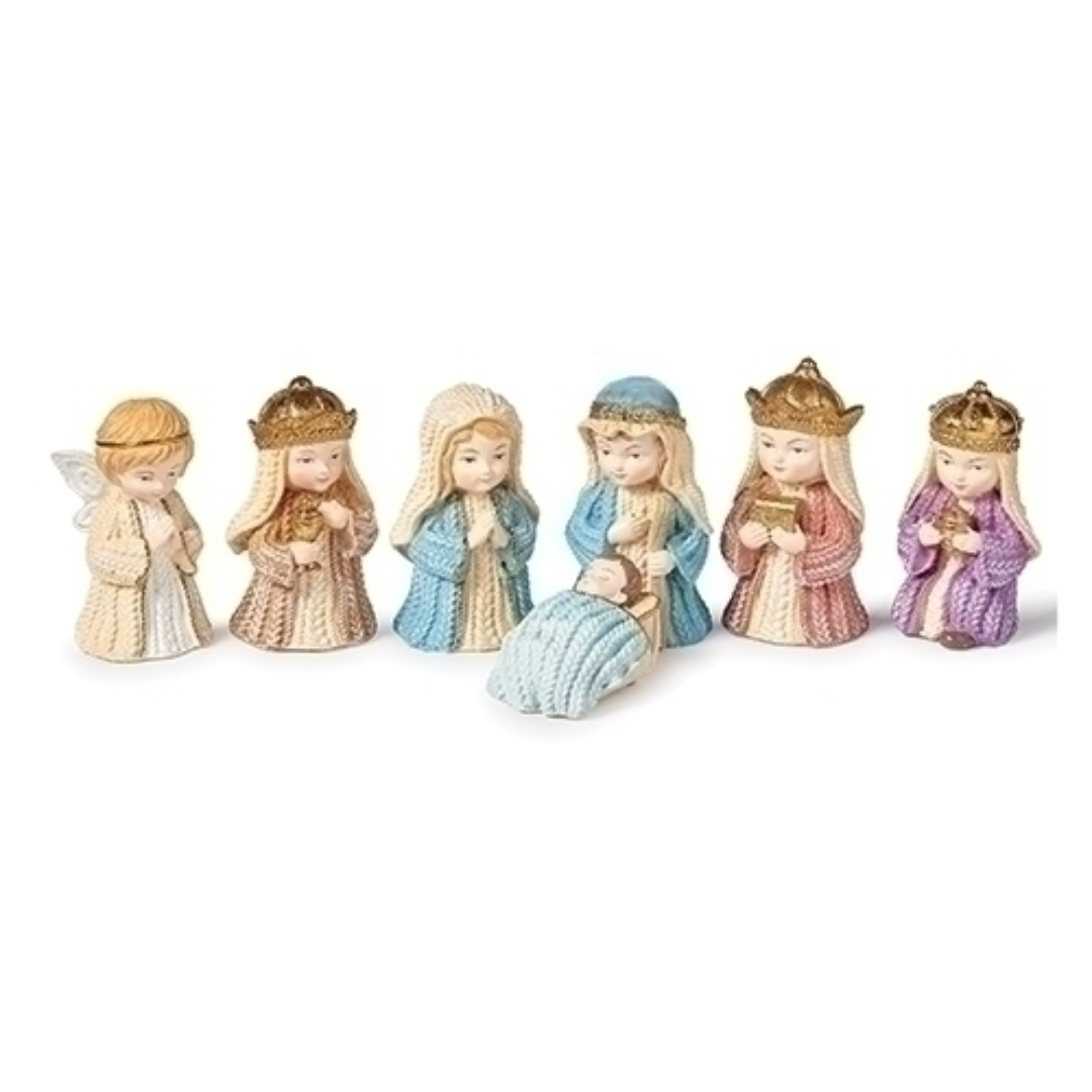 4" Knit Pageant Nativity Set