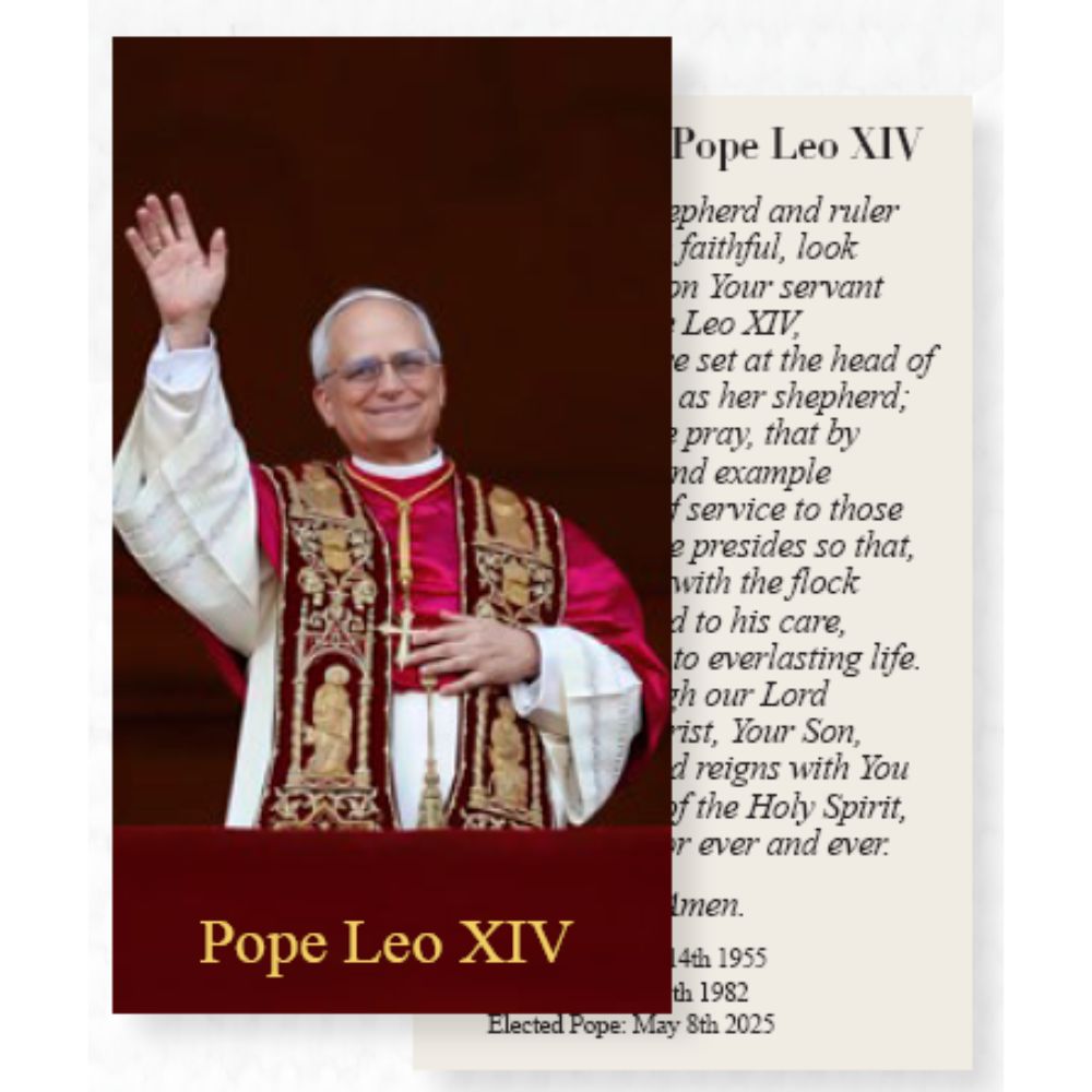 Pope Leo XIV Holy Card with Prayer, Paper