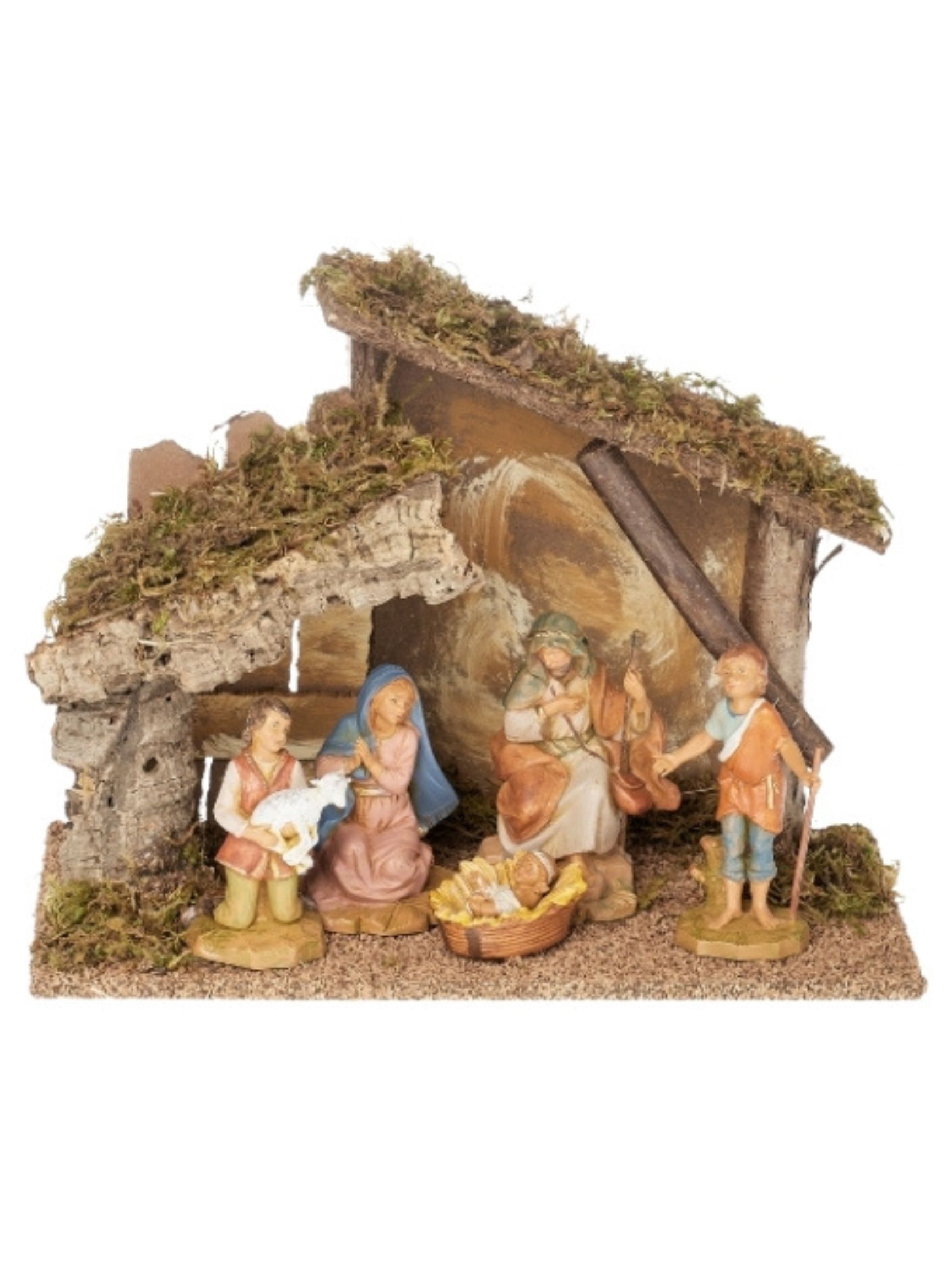 Fontanini 5 Inch Scale 5-PC Nativity Set with Italian Stable