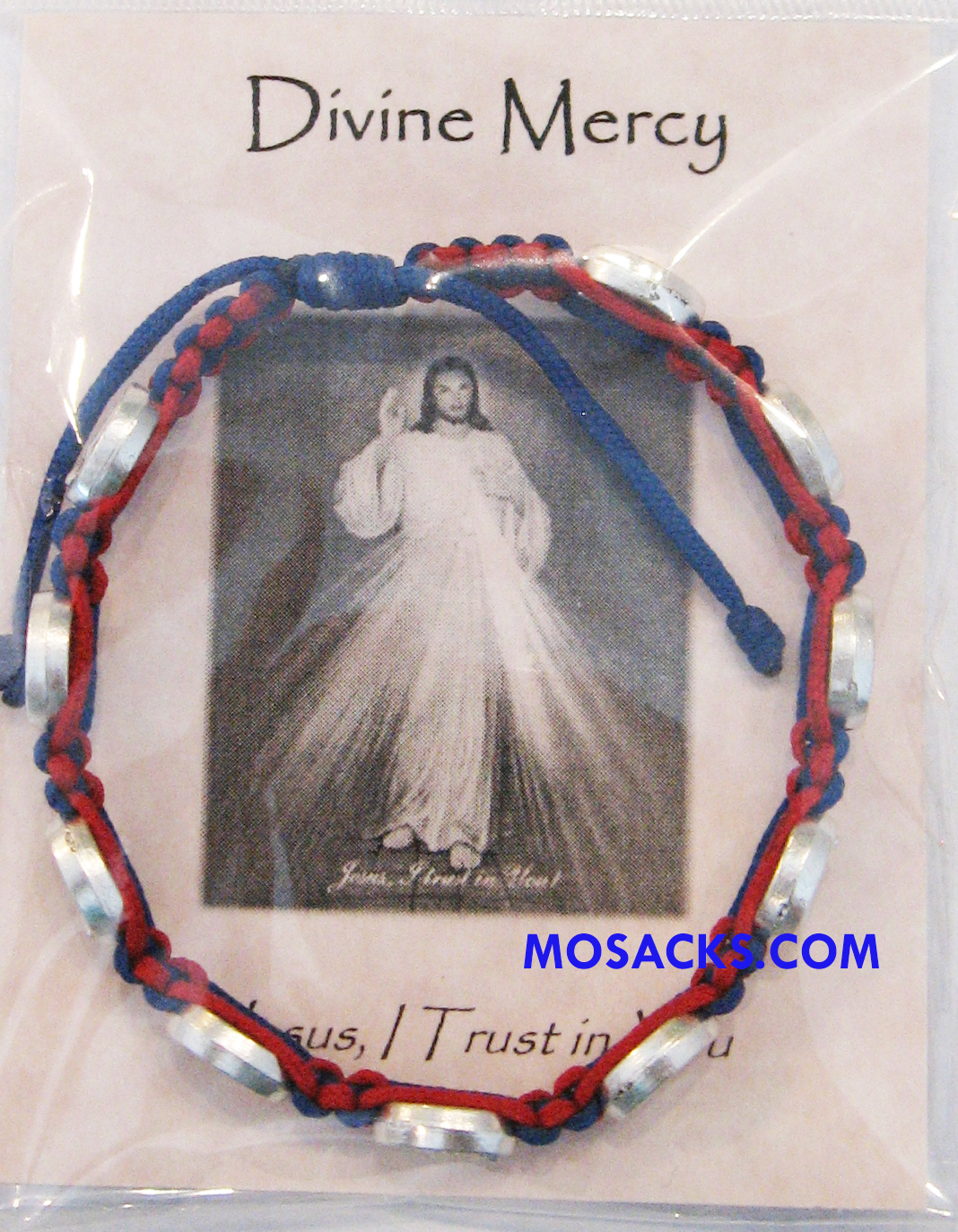 Abundant Blessings Divine Mercy Bracelet Royal Blue Red-ZZ7RB