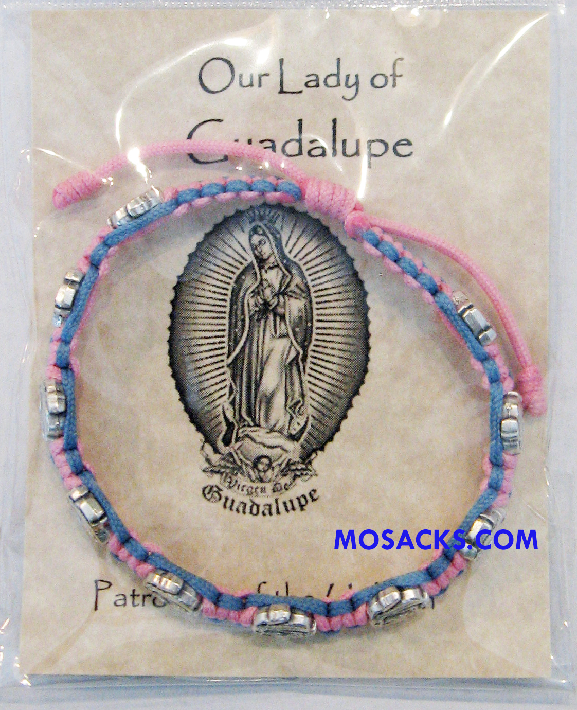 Abundant Blessings Our Lady Of Guadalupe Bracelet Pink Blue-ZZ14BP