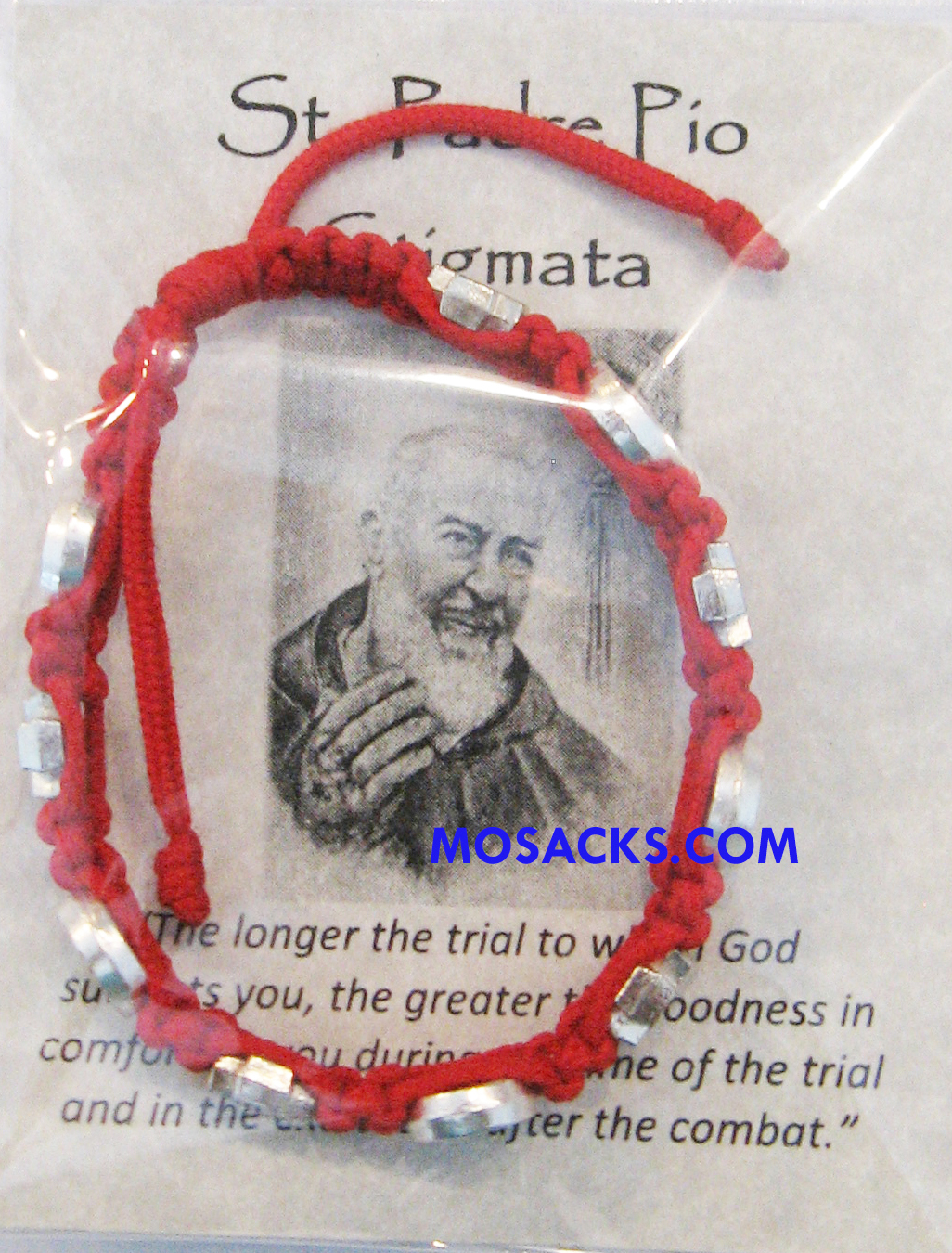 Abundant Blessings St. Padre Pio Stigmata Bracelet Red-ZZ24RE