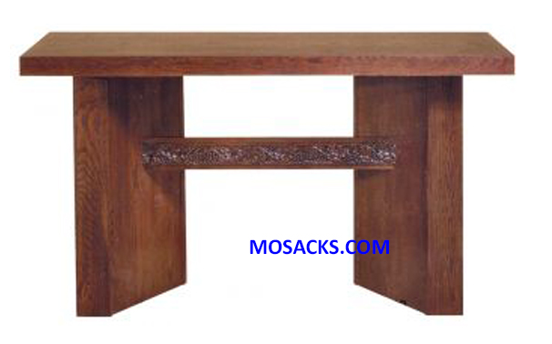 Altar - Wood Altar with Grapevine Band Design on crossbeam Altar measures 72" wide x 30" deep x 40" high 40-5067  FREE SHIPPING