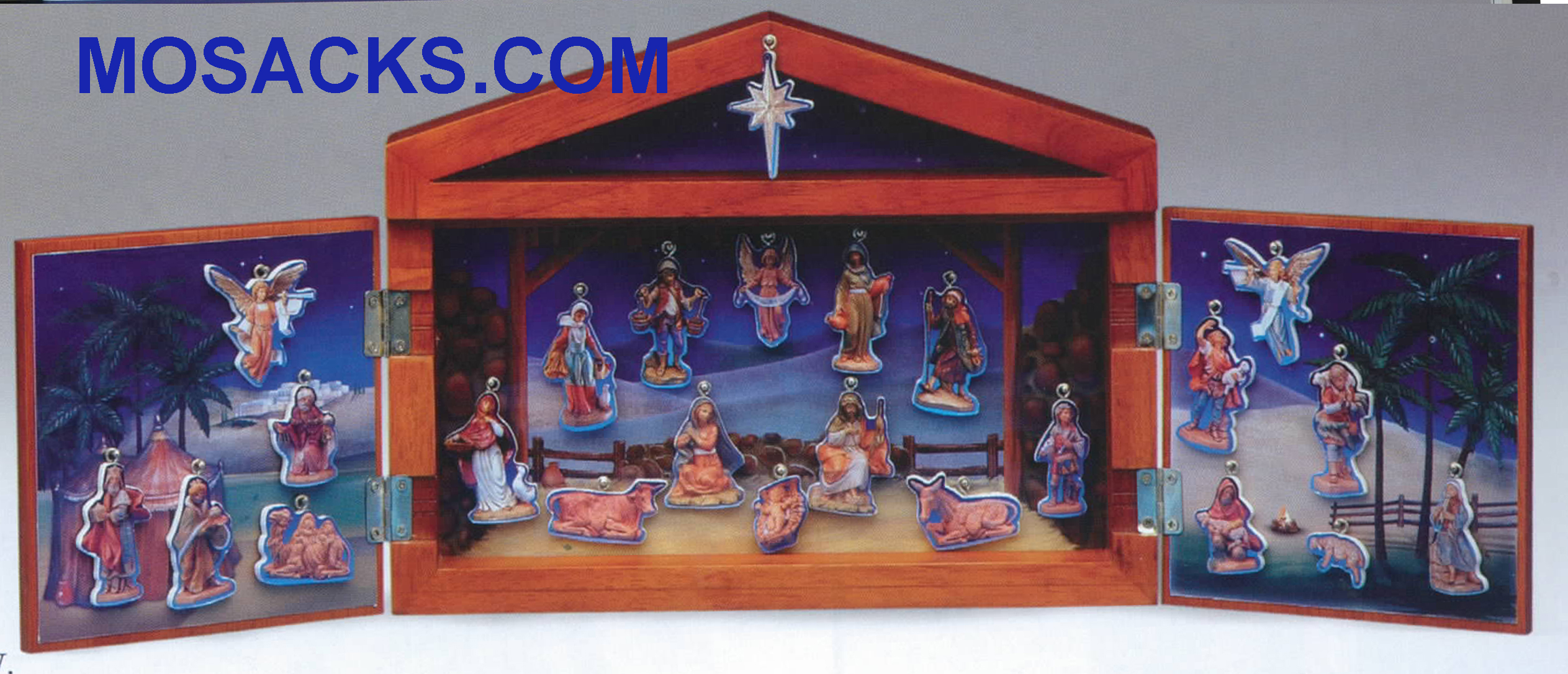 Fontanini Advent Calendar Nativity Scene with Wood Stable 65400 is an 8.75" H x 11.25" W x 2.5" D Advent Calendar  Wood/Paper Gift Box