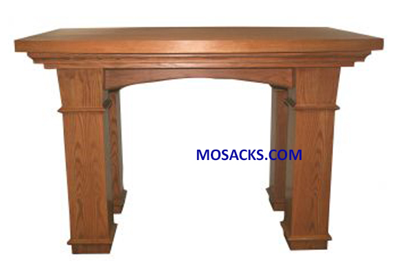 Altar - Wood Altar With Boat Shaped Layered Top 40-525A measures 60" wide x 42" deep x 40" high