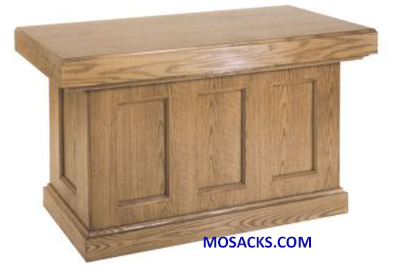 Altar - Wood Altar with Elegant Recessed Panels and enclosed back 40-419A measures 72" wide x 36" deep x 39" high FREE SHIPPING