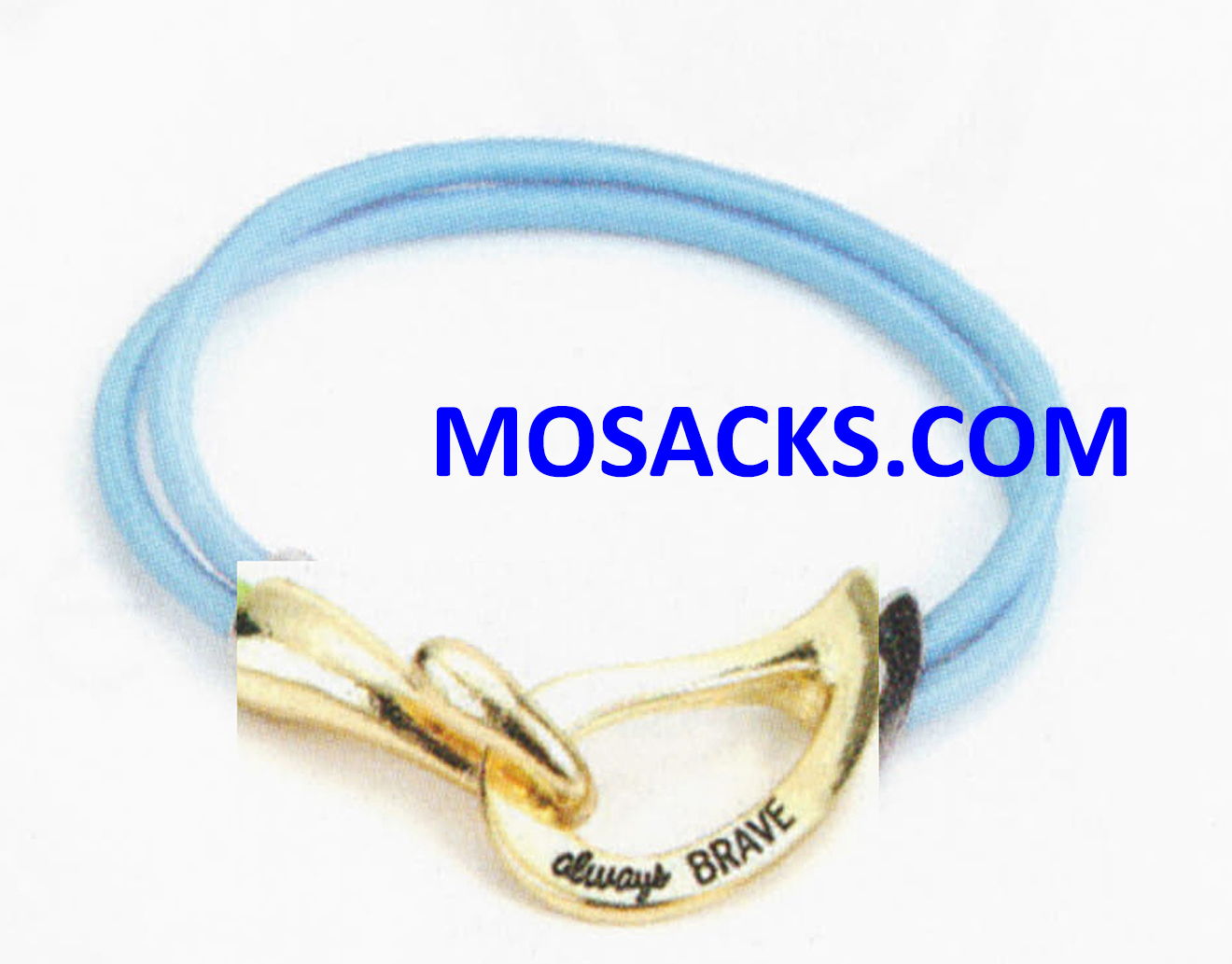 Always Brave Cancer Awareness Bracelet Gold Light Blue 452-220854