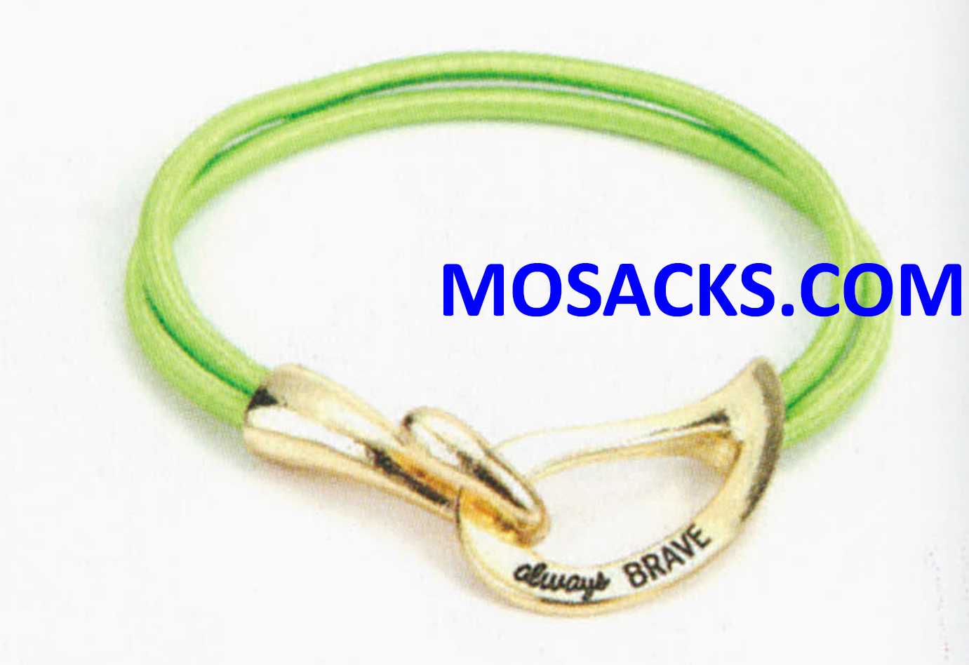 Always Brave Cancer Awareness Bracelet Gold Lime Green 452-220843